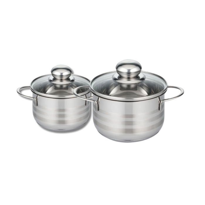 Lot de 2 faitouts FACKELMANN Elo Acier inoxydable Sans PFAS 12 et 14 cm