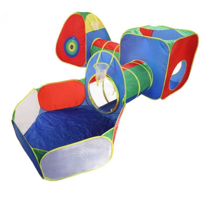 Tunnel De Jeu Pop-up Pour Enfants 1,8 M - Multicolore, En Polyester, Pour Ramper, Jouer, Dès 1 An, Intérieur/extérieur - 8