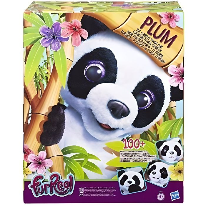 FurReal Friends - Peluche Interactive Cubby - Plum, le Panda Curieux -  Version française