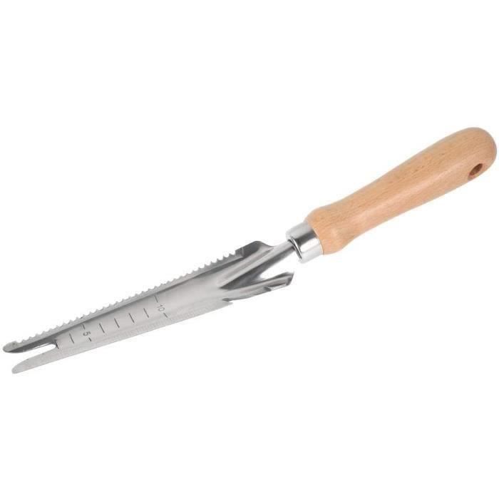 Désherbeur Manuel En Acier Inoxydable Avec Manche En Bois - Outil à Levier Pour Enraciner Les Mauvaises Herbes - Taille 32,5 Cm