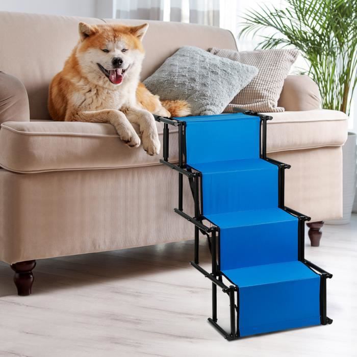 Comparer les prix de Rampes pour chien de grande taille,rampes de voiture pliables, 4 marches antidérapantes et légères pour animaux domestiques