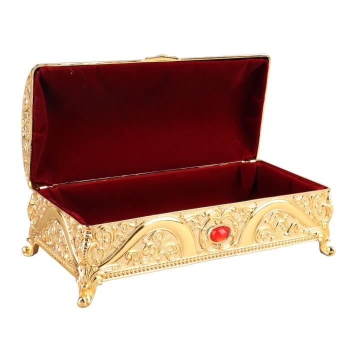 Ancienne Boîte à Bijoux En Métal – Vintage – Avec Couvercle – Dimensions 6,5x8x3,5 Cm