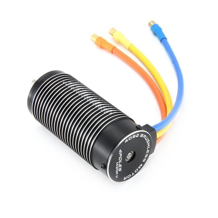 Moteur Sans Balais Rocket 4092 1650KV 4 Poles - Pour Voiture RC 1/8 - Avec Dissipateur