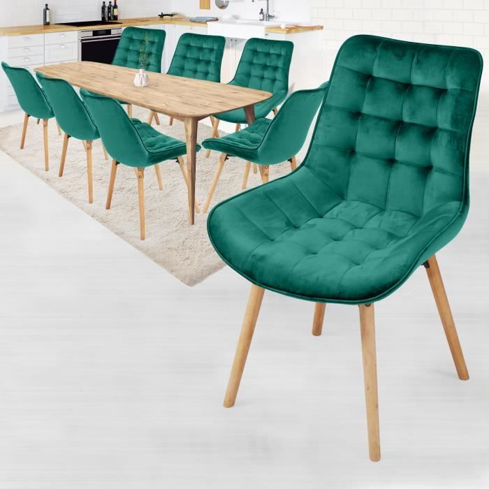 Lot De 4 Ou 8 Chaises De Salle à Manger En Velours Et Métal - Design Moderne - Couleur Au Choix
