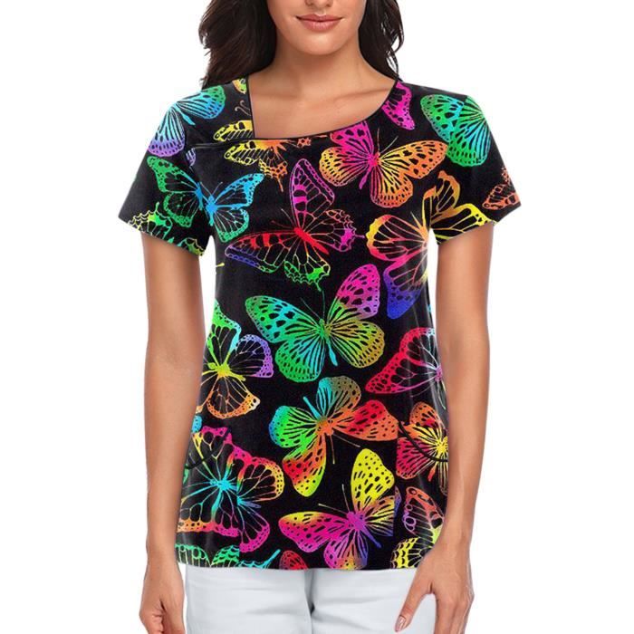 T-shirt Femme Infirmière Drapeau Américain - 100% Coton, Fait Main Aux USA, Neuf Avec étiquettes