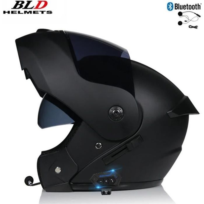 Casque Modulable Moto Bluetooth Intégral Casque, Coque Haute Résistance