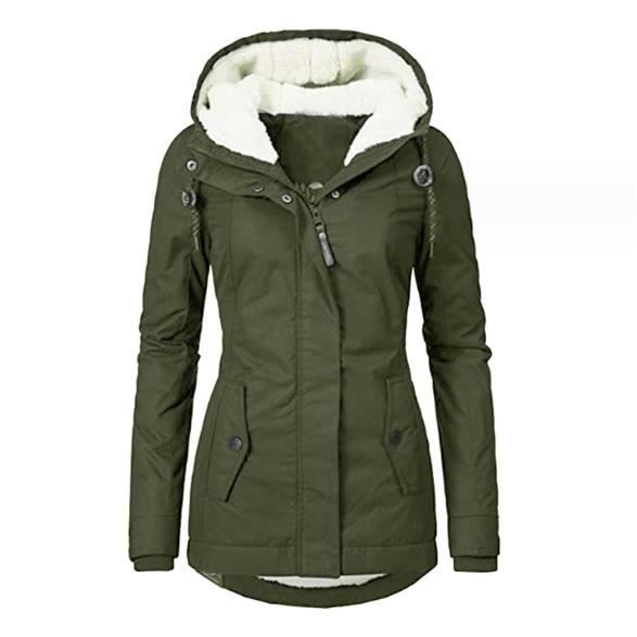 Manteau D'hiver Femme Dmmtot - Parka Longue Doublée Sherpa, Coupe-vent Et Chaud, Avec Capuche Et Poches