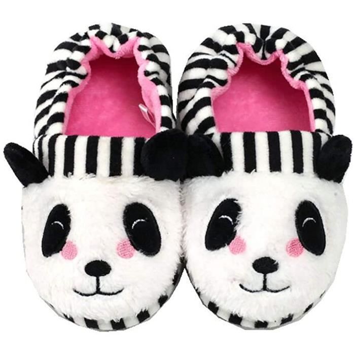 Chaussons de Maison Enfant Fille Garçon Peluche Panda - Blanc - Taille 26-27  blanc - Cdiscount Chaussures