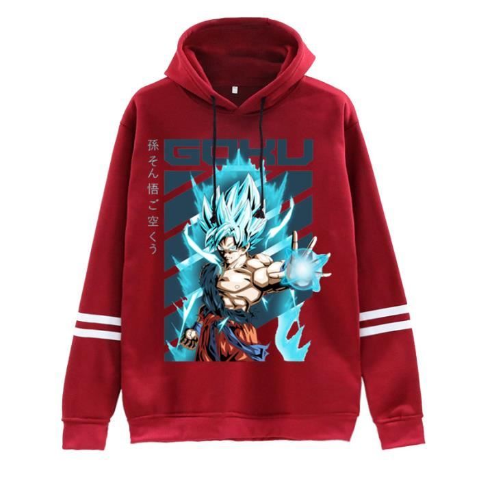 SWEATSHIRT Sweat a Capuche Anime Dragon Ball Z Homme Femmes Goku Pull 3D Imprime Dragonball Saiyan Sweatshirt Enfant Manga Hoodies Rouge Cdiscount Pret a Porter