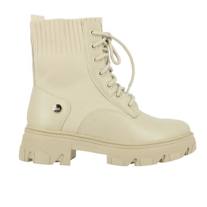 Bottes femme LPB CHELBY Talon bloc 4.5cm Lacets Bout rond