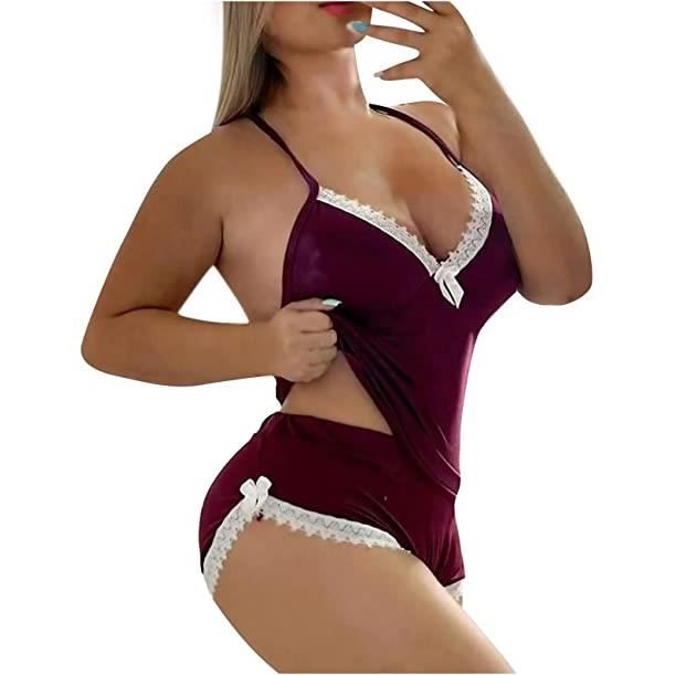 Nuisette Lingerie Sexy Dentelle - Ensemble Soutien-Gorge Push-Up Et Culotte Pour Saint-Valentin