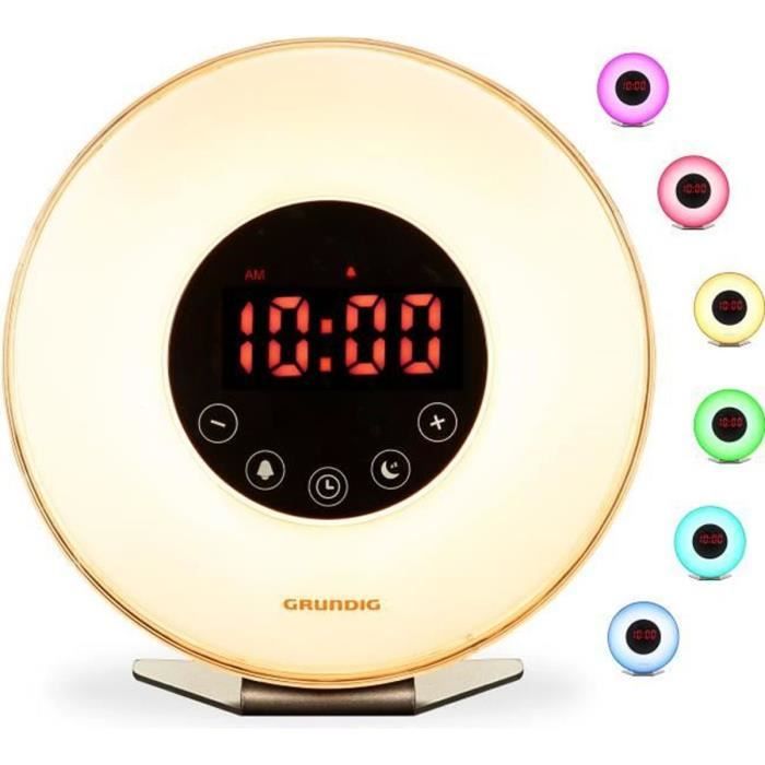 Radio Réveil Matin - PIMPIMSKY - A31 - Simulation Aube - Fonction Snooze - Lumière Colorées Changeantes Tactiles