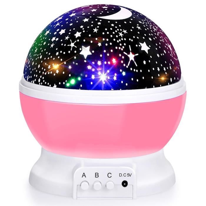 Galaxy Nuit Projecteur pour Enfant Décoration de Chambre à Coucher à LED 8 Modes Dallumage-Rose