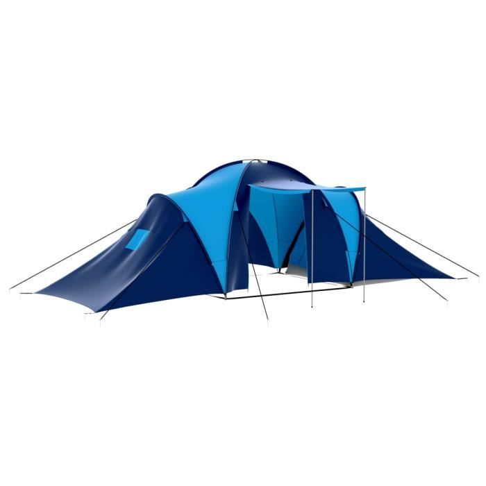 Tente de camping Tissu 9 personnes Bleu foncé et bleu - SALUTUYA - BD5926
