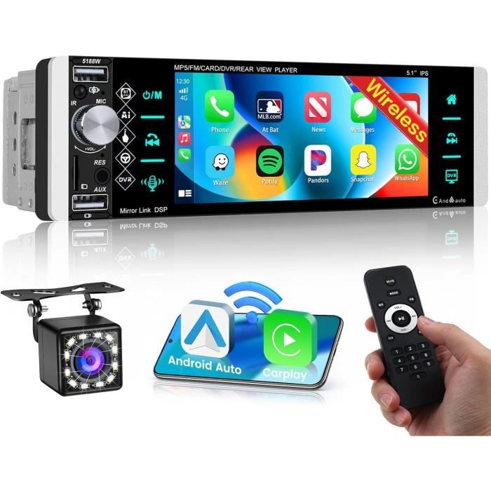 Autoradio 1 Din Carplay Android Auto Autoradio 5,1 Pouces ÉcranTactile de avec Assistant AI 1