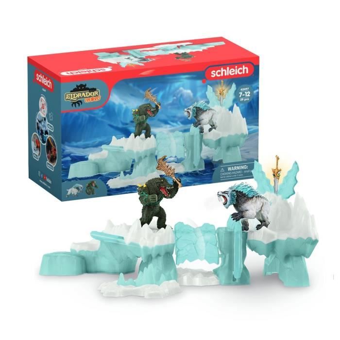 Coffret Attaque de la forteresse de glace, Tigre à dents de sabre et crocodile de combat, Schleich 4