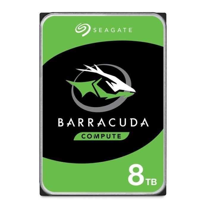 Disque dur interne Seagate 8 To BarraCuda SATA 6 Gb/ 3.5 7200 RPM 64 MB Cache