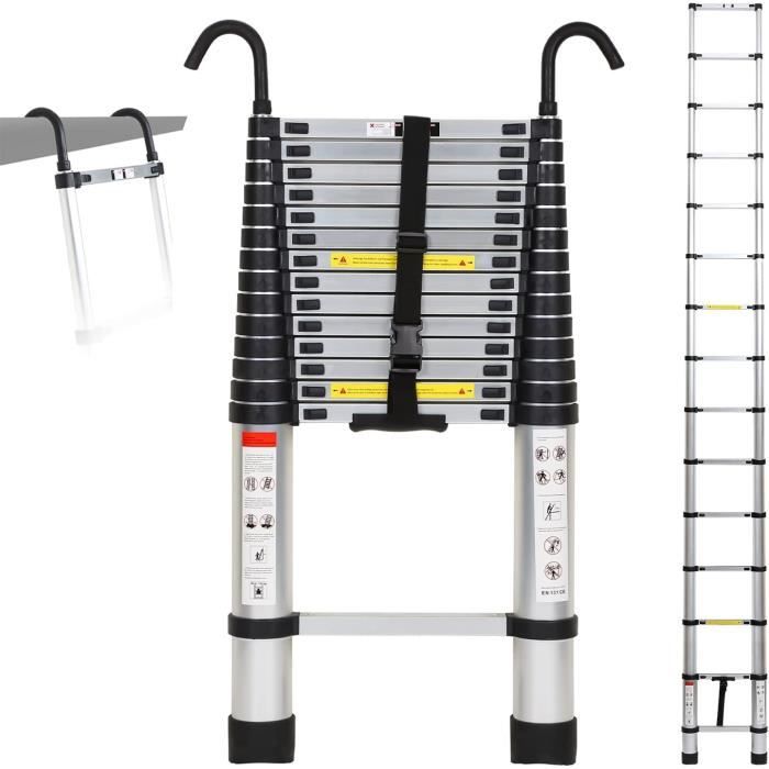Telescopische ladder 3x14 sporten huren | Bouwmachines