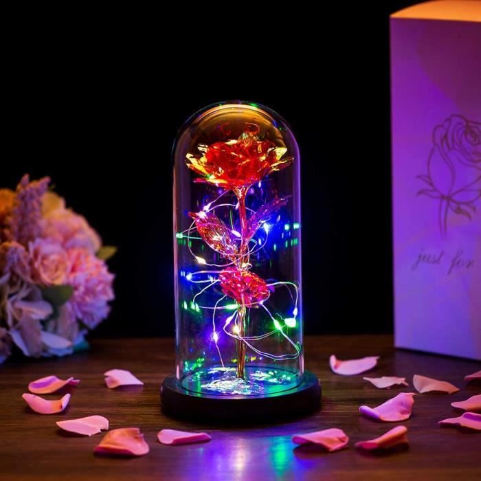 Beaux cadeaux de Noël plusieurs couleurs rose éternelle préservée dans un dôme en verre avec meilleurs vœux - Chine Conserves de fleur rose et cadeau de Noël prix