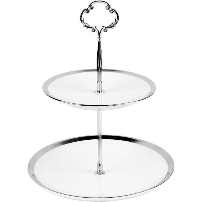 Présentoir à Gâteaux 3 étages Personnalisé, Assiettes Vintage En Porcelaine, Démontable
