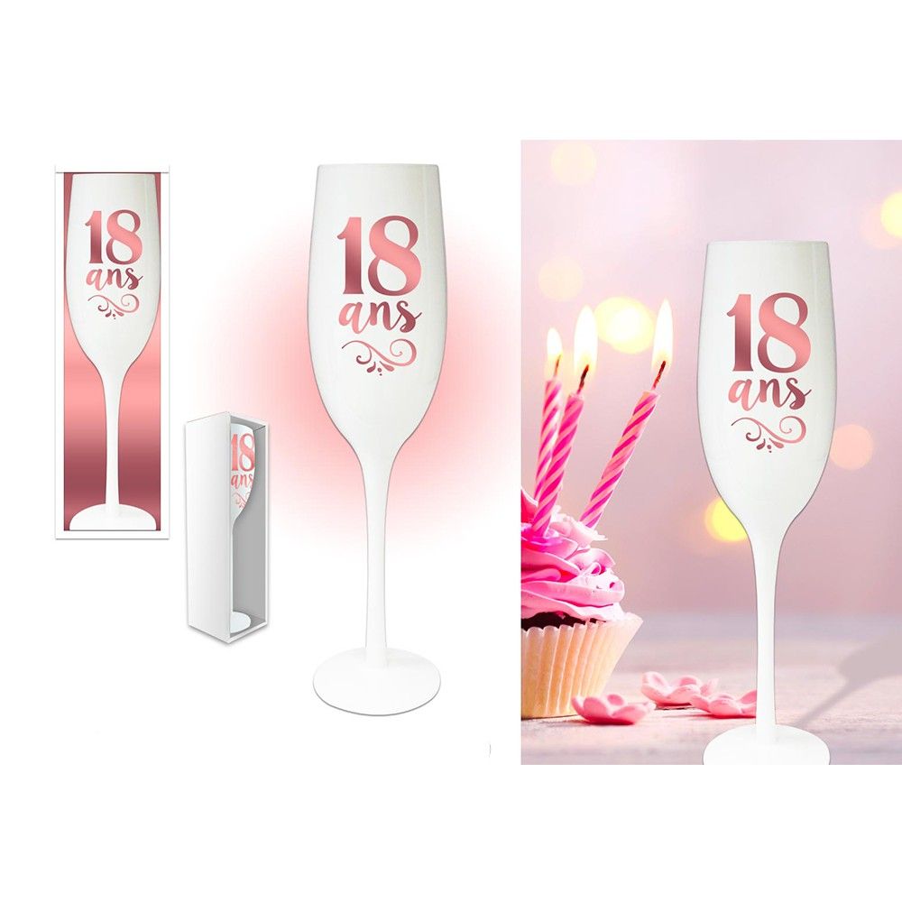 VERRES EN ASSORTIMENT Flûte Anniversaire 18 ans aux reflets cuivrés sobre  et élégante STC - Cdiscount Maison