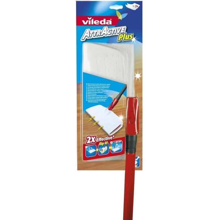 Balai Plat Avec Lingettes Jetables Antistatiques - Pour Sols, Meubles Et Électronique, Nettoyage Sec Ou Humide