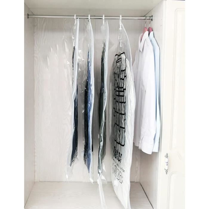 Sac à Vêtements à Suspendre Avec Fermeture éclair Auto-compression, économiseur D'espace Pour Manteau En Duvet, Housse De Protection Contre La Poussière, Sacs Pour Manteau En Duvet (rose, Taille L