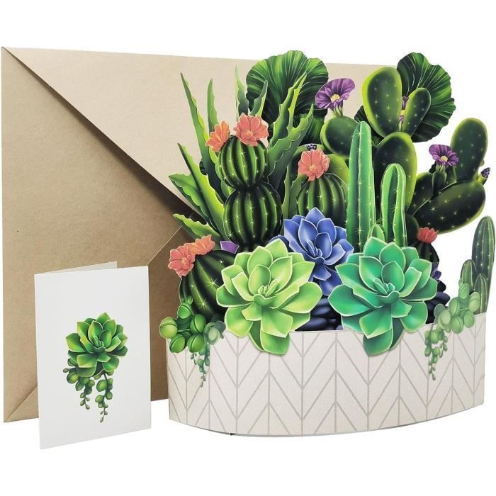 Carte Pop-up 3D Fleurs Tropicales - 30,5 Cm - Bouquet éternel Avec Carte De Notes & Enveloppe - Cadeau
