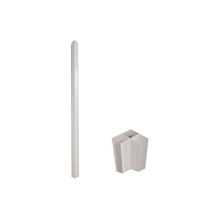 Poteau dangle pour verrière atelier en aluminium thermolaqué 130 cm blanc - BAYVIEW Poteau dangle pour verrière atelier en aluminium thermolaqué 130 cm blanc - BAYVIEW