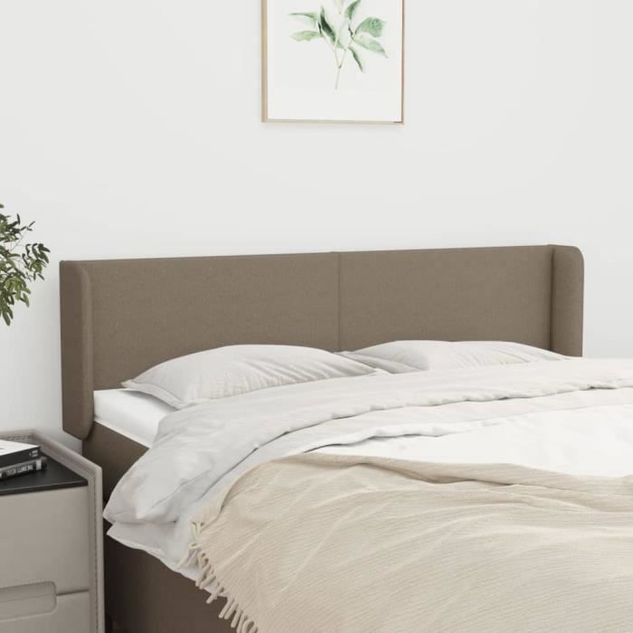 vidaXL Tête de lit avec oreilles Taupe 147x16x78-88 cm Tissu3118490