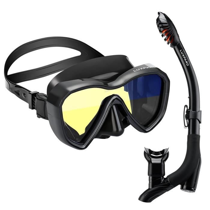 Masque De Plongée LUXPARD Avec Tuba - Vue Panoramique Antibuée - Kit Snorkeling Adulte - Sacoche Incluse