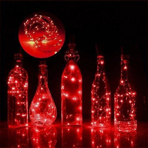 GUIRLANDE LUMINEUSE INTERIEURE ,Rouge-1M 10LEDS--Guirlande Lumineuse LED en  Fil de Cuivre, Batterie Incluse, pour Bouteille de Vin, - Cdiscount Maison