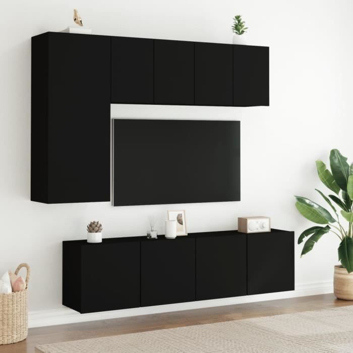Meuble tv | banc tv | armoire tv noir 60 x 30 x 30 cm bois d'ingénierie