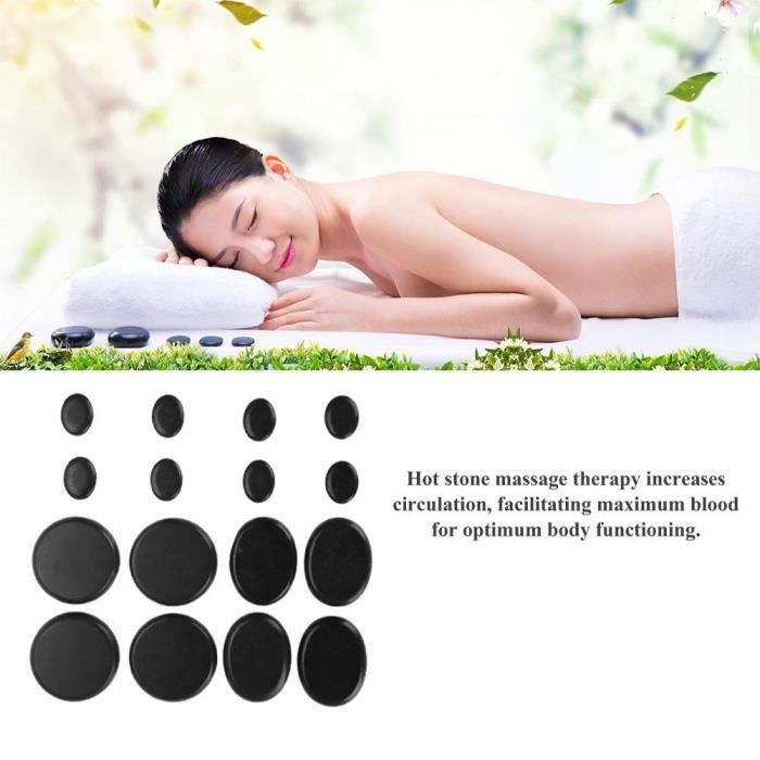 16pcs Pierre De Massage Pierre Chaude De Spa Volcanique Pierre De Basalte Cercle Ovale Forme D Huile Essentielle Massage Cdiscount Electromenager