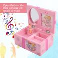 passiont© Jouet de boîte à musique de boîte à musique de bijoux rose de dessin animé pour enfants-1