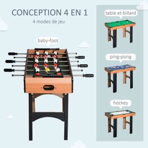ACCESSOIRE BABY-FOOT Table multi jeux 4 en 1 babyfoot billard air hocke ACCESSOIRE BABY-FOOT Table multi jeux 4 en 1 babyfoot billard air hocke