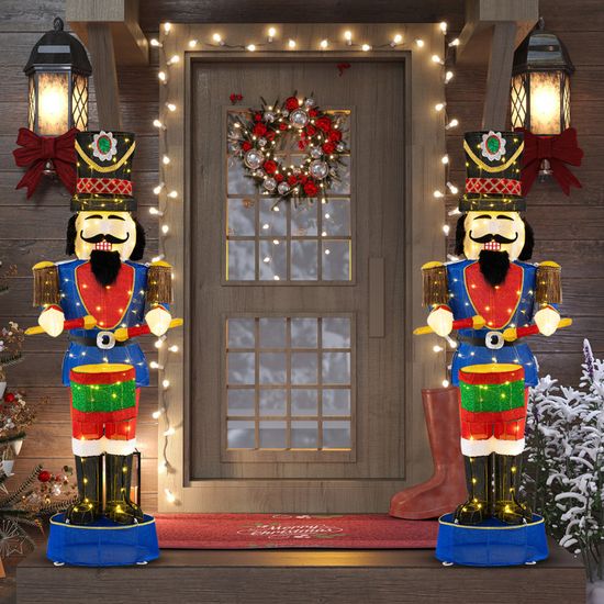 Soldat Casse-noisette Gonflable De Noël 245 Cm Avec Lumières LED - Décoration Extérieure/intérieure, Tissu Polyester Imperméable - 3