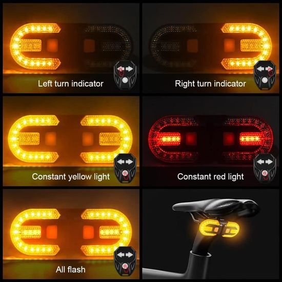 Bicyclette Feu Arriere Led Velo Feu Arrire Bike Eclairage Velo Course Feu Arrière Vélo, Induction De