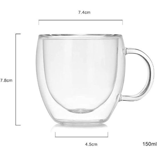 Tasse à Café Double Paroi 150 Ml X2 - Tasse Et Verres à Café De Qualité
