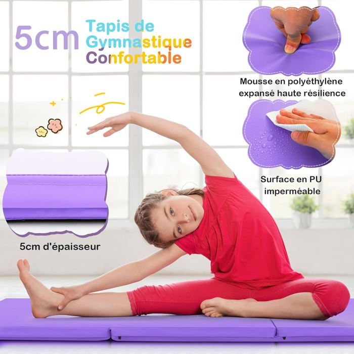 Tapis De Gymnastique Pliable GNMT01 180/200/245cm 180 X 80 Cm