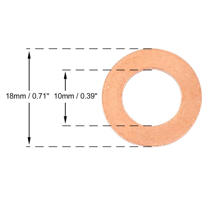 Rondelle X AUTOHAUX Cuivre Rondelle Plat Joint étanchéité Anneau pour