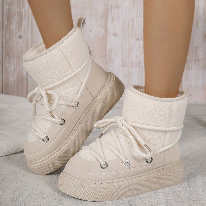 Bottes D’hiver Femme – Tige Courte Doublée Fourrure – Imperméables Et Antidérapantes – Pour Randonnée, Neige, Ski – Confort Chaud