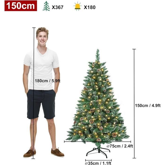 Sapin De Noël Artificiel 120 Cm Blanc - PVC Difficilement Inflammable - Montage Facile