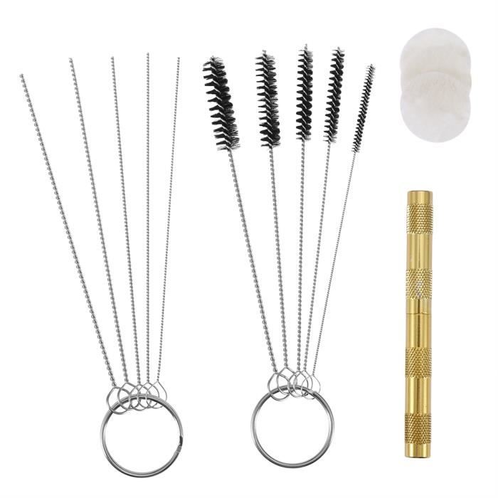 Kit de nettoyage pour aérographe, pot de nettoyage avec support et brosses/aiguilles de nettoyage, couvercles de Protection pour aérographe à Double extrémité  1420