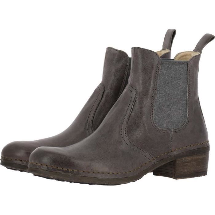 Bottine talons carr s pour Femme Neosens Cuir Gris Hauteur