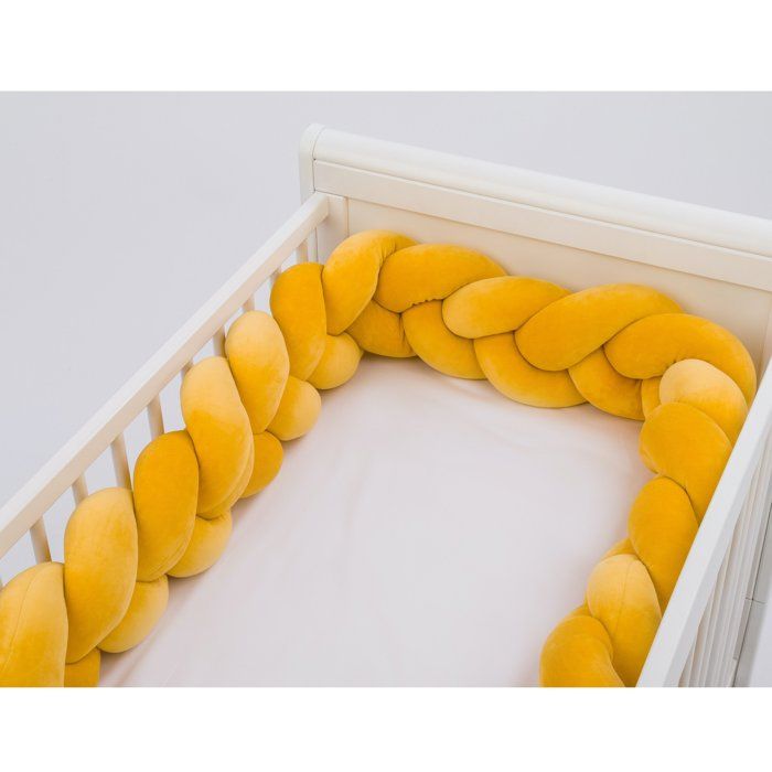 Youdoit Tour de lit tressé enfant et adulte - Jaune moutarde - 20 x 350 cm  pas cher 