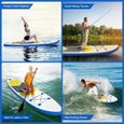 Gonflable Stand Up Paddle, Planche De Surf Antidérapante, glisse d'eau, Planche à pagaie, 305cm x 76cm x 12.7cm-2