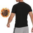 Vêtements de Sudation Homme Gilet Minceur Sauna T Shirt Amincissante Ventre Plat Survêtement Manches Courte Fitness Sport-2