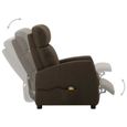 6379NEWSALE® Fauteuil de massage inclinable électrique,Fauteuil TV électrique confort relaxant Ergonomique Marron Tissu-2