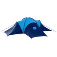 Tente de camping Tissu 9 personnes Bleu foncé et bleu - SALUTUYA - BD5926-2